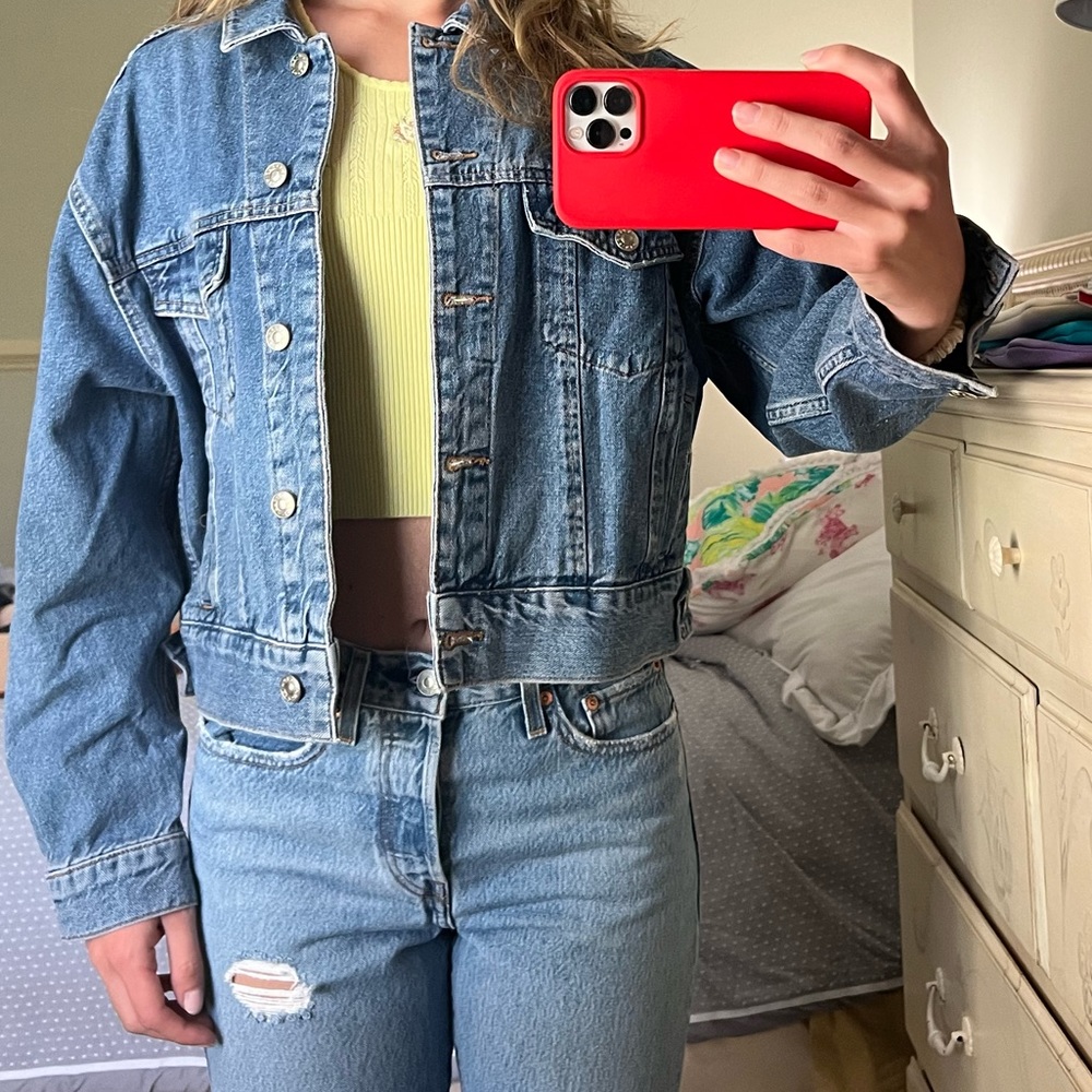 Top shop medium/dark wash denim jacket